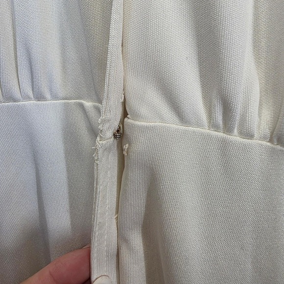 Neiman Marcus vintage Maxi Dress Long Sleeve Button Front‎ Collared White xs/sm - Picture 9 of 11